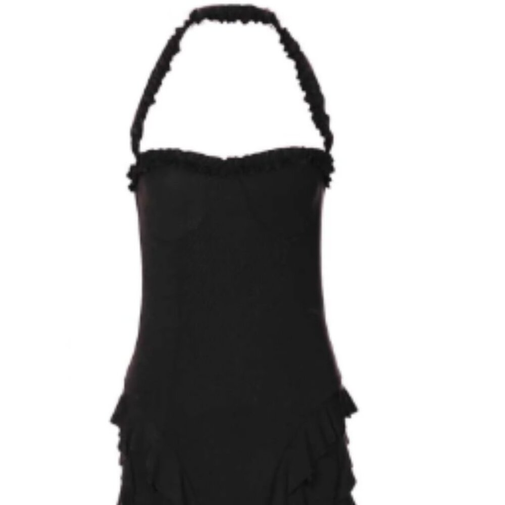 Strapless Split Thigh Rushed Bodycon Midi Tube Dress Formal Summer Party Dress